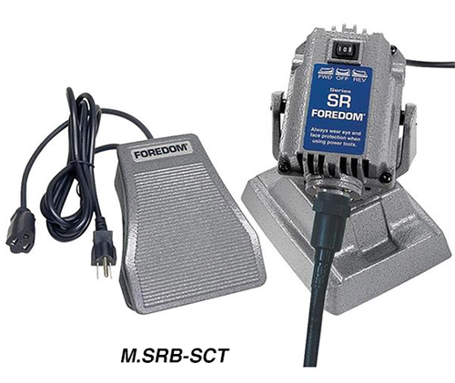 Foredom Flexible Shaft 1/6 HP SR Benchtop Motor With SXR Foot Control In Cast Iron Housing - M.SRB-SCT