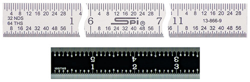 SPI Rigid Steel Rules, Satin Chrome & EZ View Finish