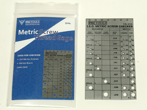 PEC Tool Metric Screw Checker Gage, 2mm to 7mm  - 02120-1