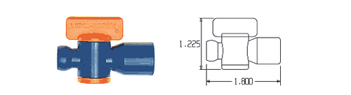 Loc-Line Female NPT Valves 1/4", pack of 2 - 21193