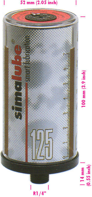 SIMALUBE Automatic Single Point Lubricator 125 mL, 10 pack, with multipurpose grease - 10xSL01-125 SIMALUBE Automatic Single Point Lubricator 125 mL, 10 pack, with multipurpose grease - 10xSL01-125