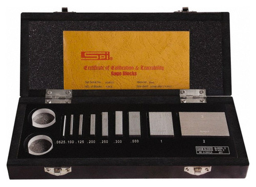 SPI Micrometer Calibration Set, Inch, Grade AS-1, 9 Blocks, 2 Flats, 0.0625 - 2" - 11-347-2 SPI Micrometer Calibration Set, Inch, Grade AS-1, 9 Blocks, 2 Flats, 0.0625 - 2" - 11-347-2