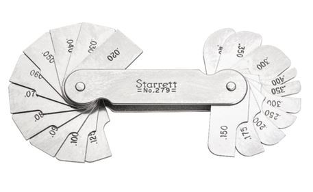 Starrett Fillet or Radius Gage .020"-.400" with 20 Leaves  - 279