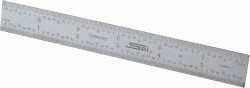 SPI Rigid Steel Rule, Satin Chrome Finish, 6" 3R - 13-840-4