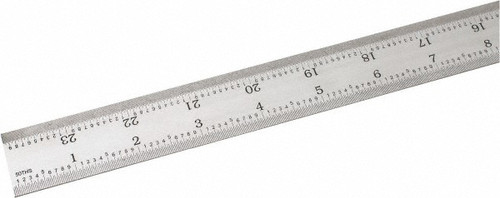 SPI Rigid Steel Rule, Satin Chrome Finish, 24" 16R - 13-858-6