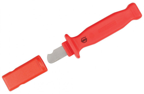 Wiha Insulated Cable Stripping Knife, 35mm Notched Blade - 15050-1