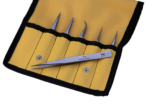 Aven Titanium 6-Piece Precision Tweezer Set - 18480TT