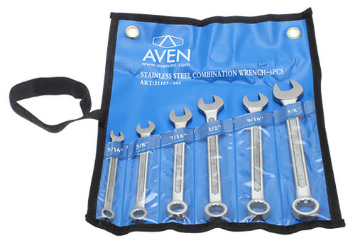 Aven Combination Wrench 6pc Set Stainless Steel - 21187-105