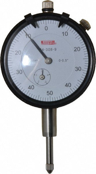 SPI Deluxe Dial Indicator, 0.5" Range, 0-50-0 Reading - 24-308-9