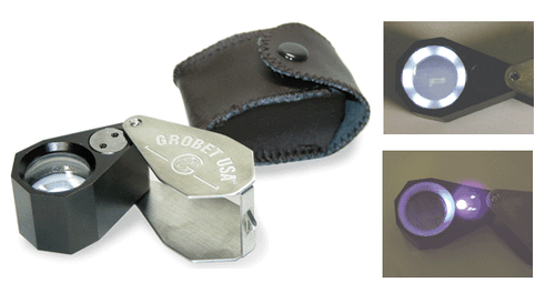 Grobet Illuminated 10X Jeweler Loupes - 29-610