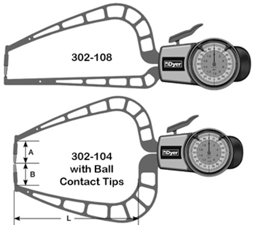 Dyer Long Reach Gage, Outside Measurement - 302-204