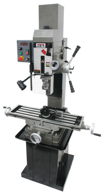 JET Geared Head Mill/Drill JMD-45VSPFT, Variable Speed with Power Downfeed & Newall DP700 2-Axis DRO - 351156