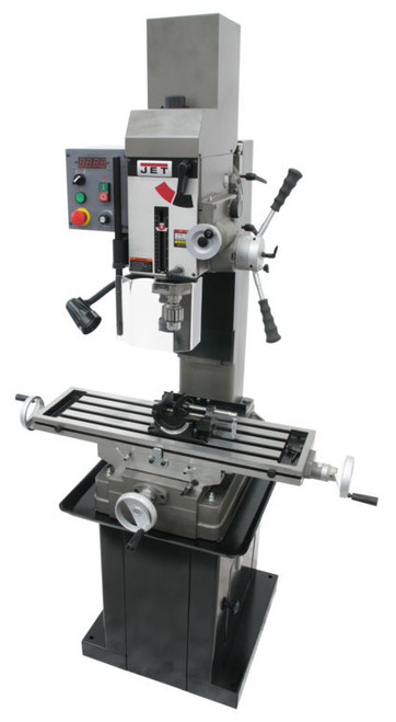 JET Geared Head Mill/Drill JMD-45VSPFT, Variable Speed with Power Downfeed, Newall DP500 2-Axis DRO & X-Axis Powerfeed - 351157