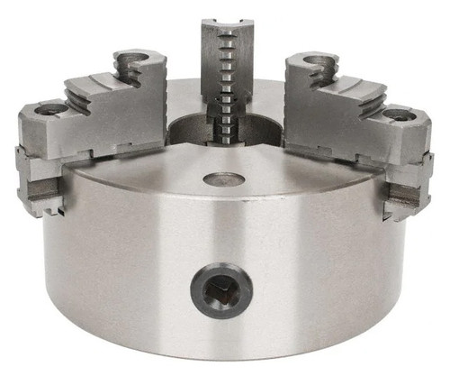 Interstate 3-Jaw Self Centering Direct Mounting "D" Series Lathe Chuck, 8" Dia, D1-4 Spindle, 50mm/1.96" Thru Hole - 34-679-1