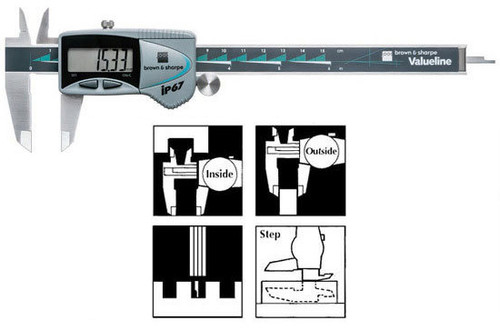 Brown & Sharpe Valueline IP67 Digital Caliper, 0-8" - 00599392
