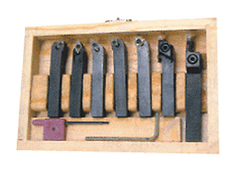 Precise 7 Pc. Indexable Carbide Turning Tools Set, 1/4" Sq Shank - 404-1050