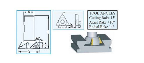 Precise 1/2" Indexable 60 Dovetail Cutter  - 404-191-1