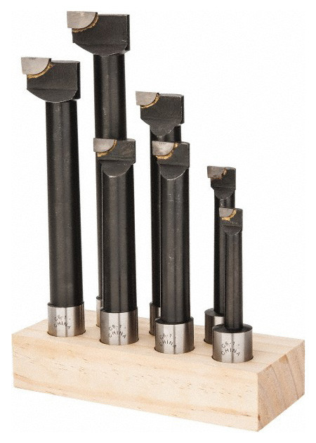 Carbide Tipped Boring Bars 7 Piece Set, Grade C-6, 1" Shank - 43-807-7