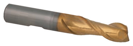 Premium 2 Flute HSS TiN Coated Single End Mill for Aluminum, 1/4" Mill Dia. - 46-388-5