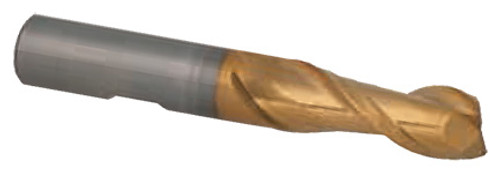 Premium 2 Flute HSS TiN Coated Single End Mill for Aluminum, 7/16" Mill Dia. - 46-393-5