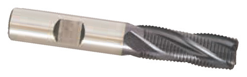 Fine Tooth M-42 Cobalt TiCN Coated Centercutting Roughing End Mill, 3/8" Mill Dia. - 47-844-6