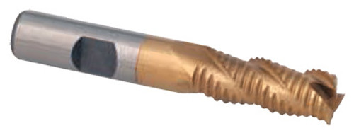 Shop Grade 3 Flute M-42 Cobalt TiN Coated Centercutting Roughing End Mill for Aluminum, 3/4" Mill Dia. - 47-896-6