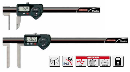 MAHR MarCal 16 EWR Wall Thickness Measuring Caliper w/ long narrow Jaws - 4103085
