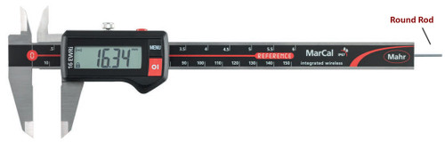 MAHR Digital Caliper MarCal 16 EWRi, 6"/150mm, Round Depth Rod - 4103400