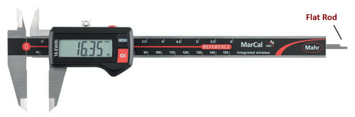 MAHR Digital Caliper MarCal 16 EWRi, 12"/300mm, Flat Depth Rod - 4103406