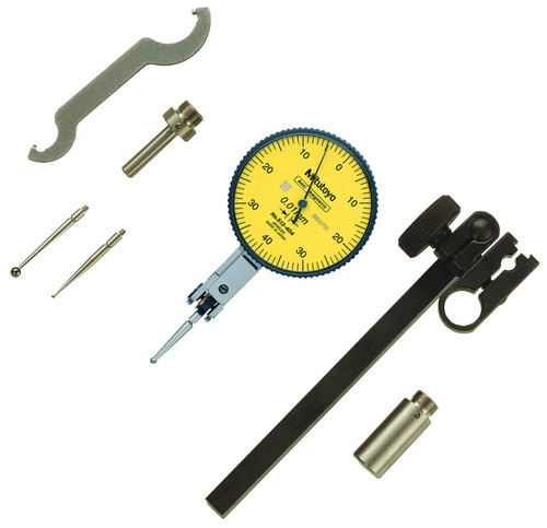 Mitutoyo "Quick-Set" Dial Test Indicator Full Set, Horizontal, 0.2mm Range - 513-405-10T Mitutoyo "Quick-Set" Dial Test Indicator Full Set, Horizontal, 0.2mm Range - 513-405-10T