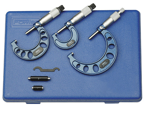 Fowler 0-4" w/Standard, Outside Inch Micrometer 4 Piece Set - 52-215-004-1