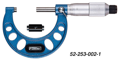 Fowler 1-2" w/Standard, Friction .001" Graduation Outside Inch Micrometer - 52-253-002-1