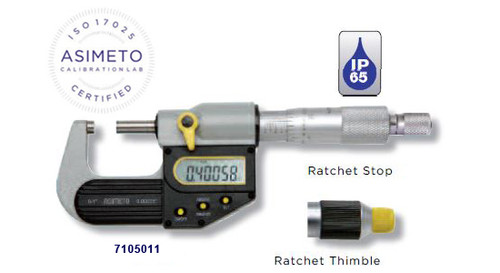 Asimeto IP65 Digital Outside Micrometer SET, 0-3"/0-75mm - 7105637