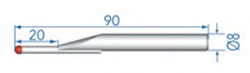 Fowler/Trimos Ruby Ball Probe Ø 4mm, with 8mm Shank - 54-194-911-0