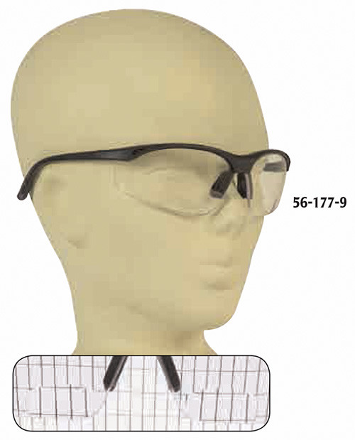 PRO-SAFE Mag Reader Bifocal Safety Glasses, Clear Lens, 2 Diopter - 56-177-9