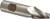 Made in USA 15° per Side 5/16" Small End Diam 1" LOC 3-Flute High Speed Steel Tapered Square End Mill Uncoated, 3/4" Shank Diam, 3-1/4" OAL, Spiral Flute, Centercutting V-504 - 04153441