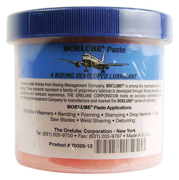 Boelube Machining Lubricant, Paste 70305-12, 12 oz. Jar Hard Pink -  81-001-059 - Light Tool Supply
