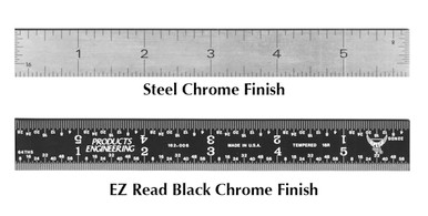 Pec Rigid 36 Inch Ruler PEC Rigid Steel Chrome Rule - RR-346 - Light Tool Supply