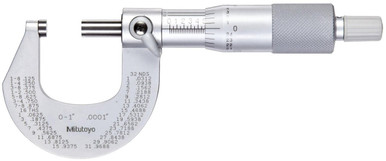 Mitutoyo 101-114 Outside Micrometer Satin-chrome Finish Ratchet Stop 1-2/"