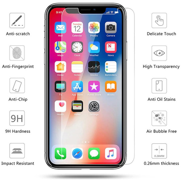 For Apple iPhone Models 2.5D 9H Flat Tempered Glass Screen Protector