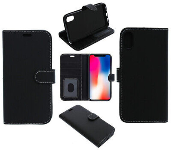 For OnePlus 7T Phone Case, Cover, Wallet, Slots, PU Leather / Gel - Black