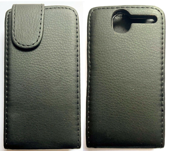 For HTC Desire G7 Vertical Flip Down Case / Cover in PU Leather - Black