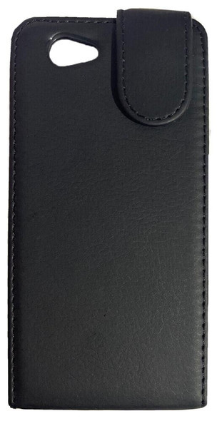 For Sony Xperia Z1 Compact Vertical Flip Down Case / Cover in PU Leather - Black