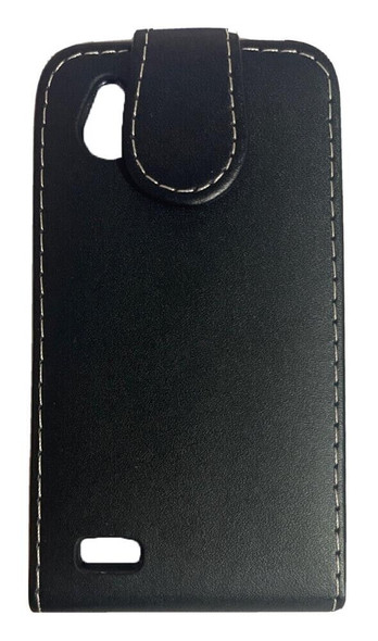 For HTC Desire X Vertical Flip Down Case / Cover in PU Leather - Black