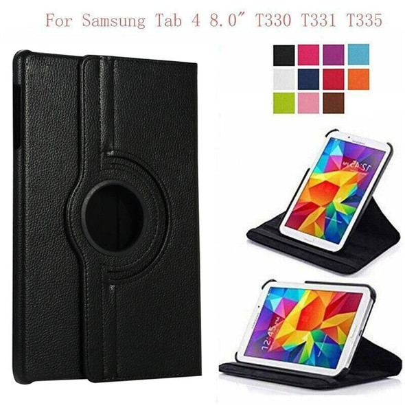 360 Rotating Leather Case Cover For Samsung Galaxy Tab 4 8" SM-T330 T331 T335