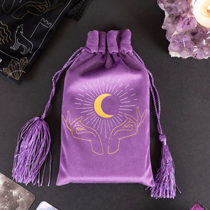 TAROT MOON HANDS DRAWSTRING POUCH TAROT MOON HANDS DRAWSTRING POUCH