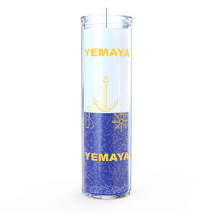 Prayer Candle 7 Day-Other /Orisha-Yemaya White Blue Prayer Candle 7 Day-Other /Orisha-Yemaya White Blue