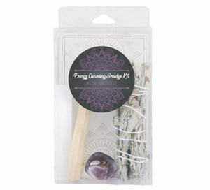 Energy Clearing Smudge Kit - Amethyst Energy Clearing Smudge Kit - Amethyst