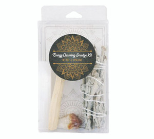 Energy Clearing Smudge Kit - Citrine Energy Clearing Smudge Kit - Citrine