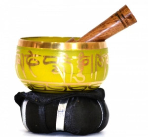 Yellow Tibetan Singing Bowl 3"D w cushion Yellow Tibetan Singing Bowl 3"D w cushion
